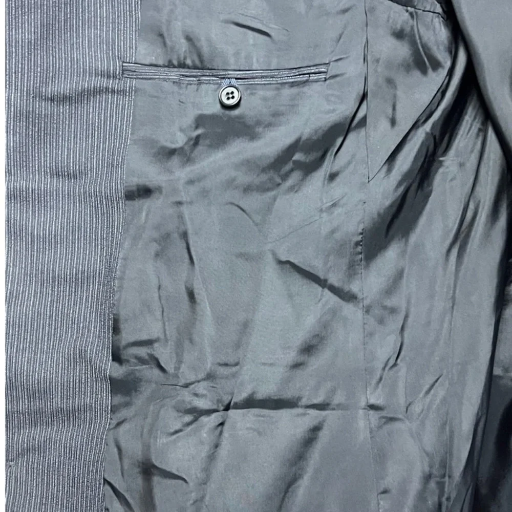 Coppley Suit‎ Jacket Wool Black Stripe Classic Notch Lapel Three Button Size 38R